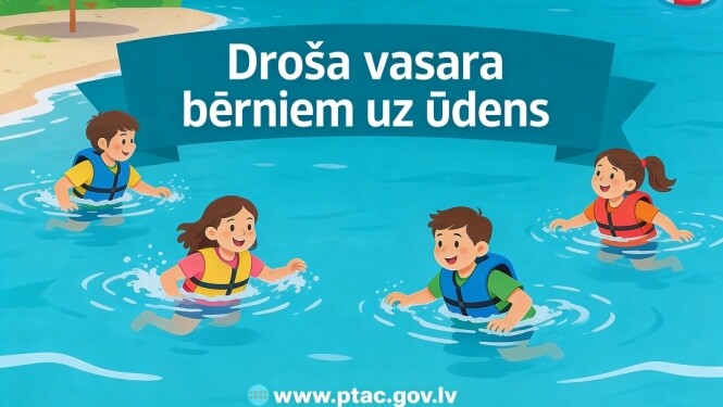 PTAC atgādina par bērnu drošību uz ūdens